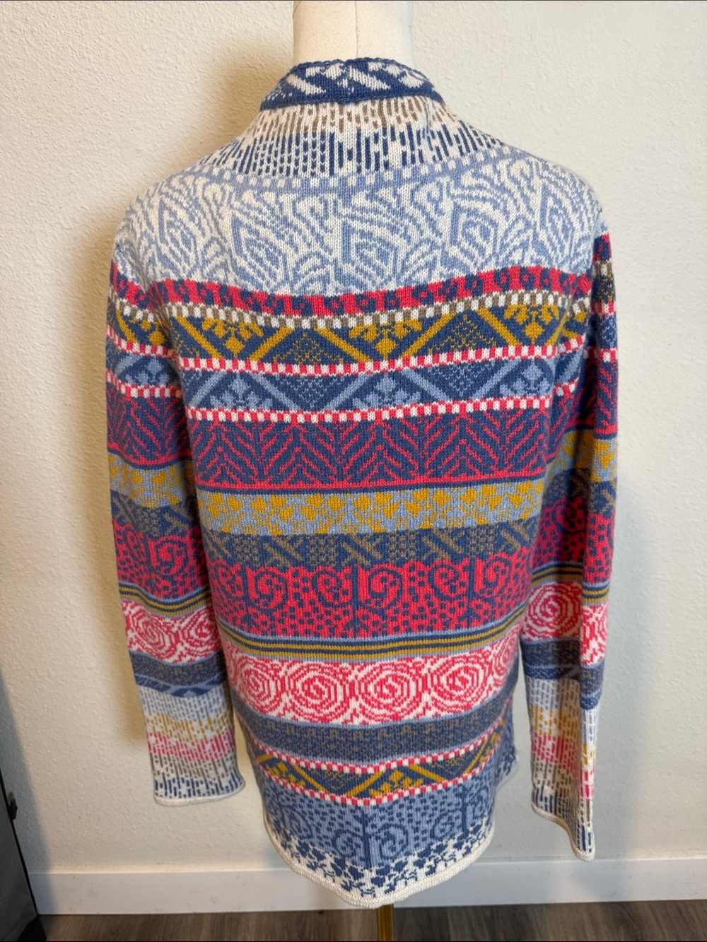 NWT IVKO Multicolor Jacquard Button Cardigan Sweater Runs Small size EU 42 - Picture 8 of 16